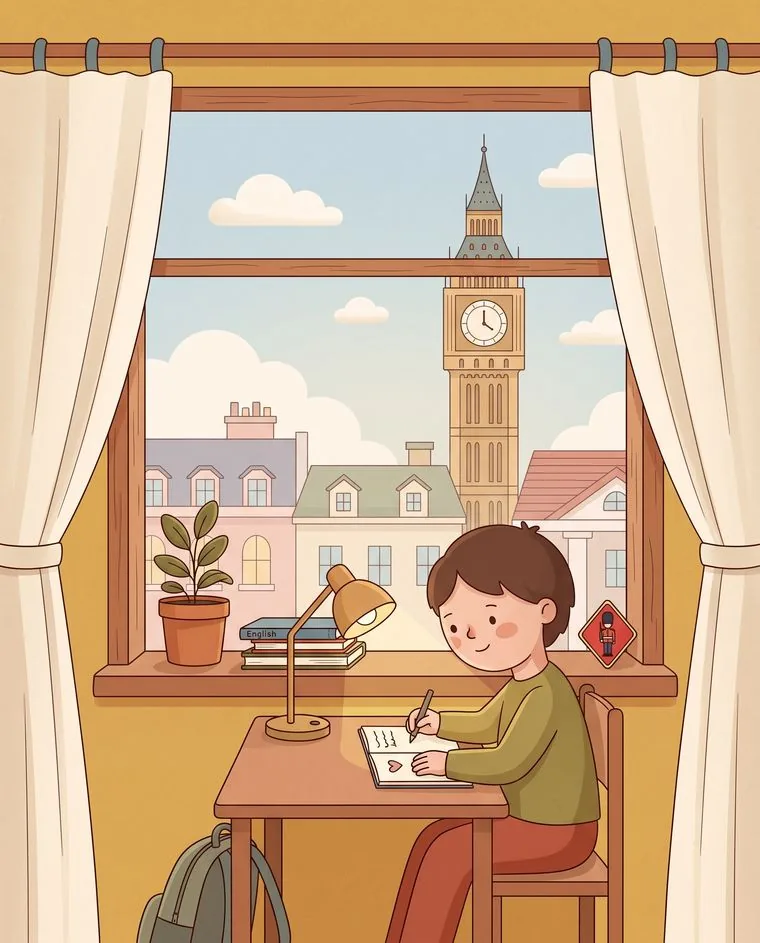 Niños y adolescentes aprendiendo inglés